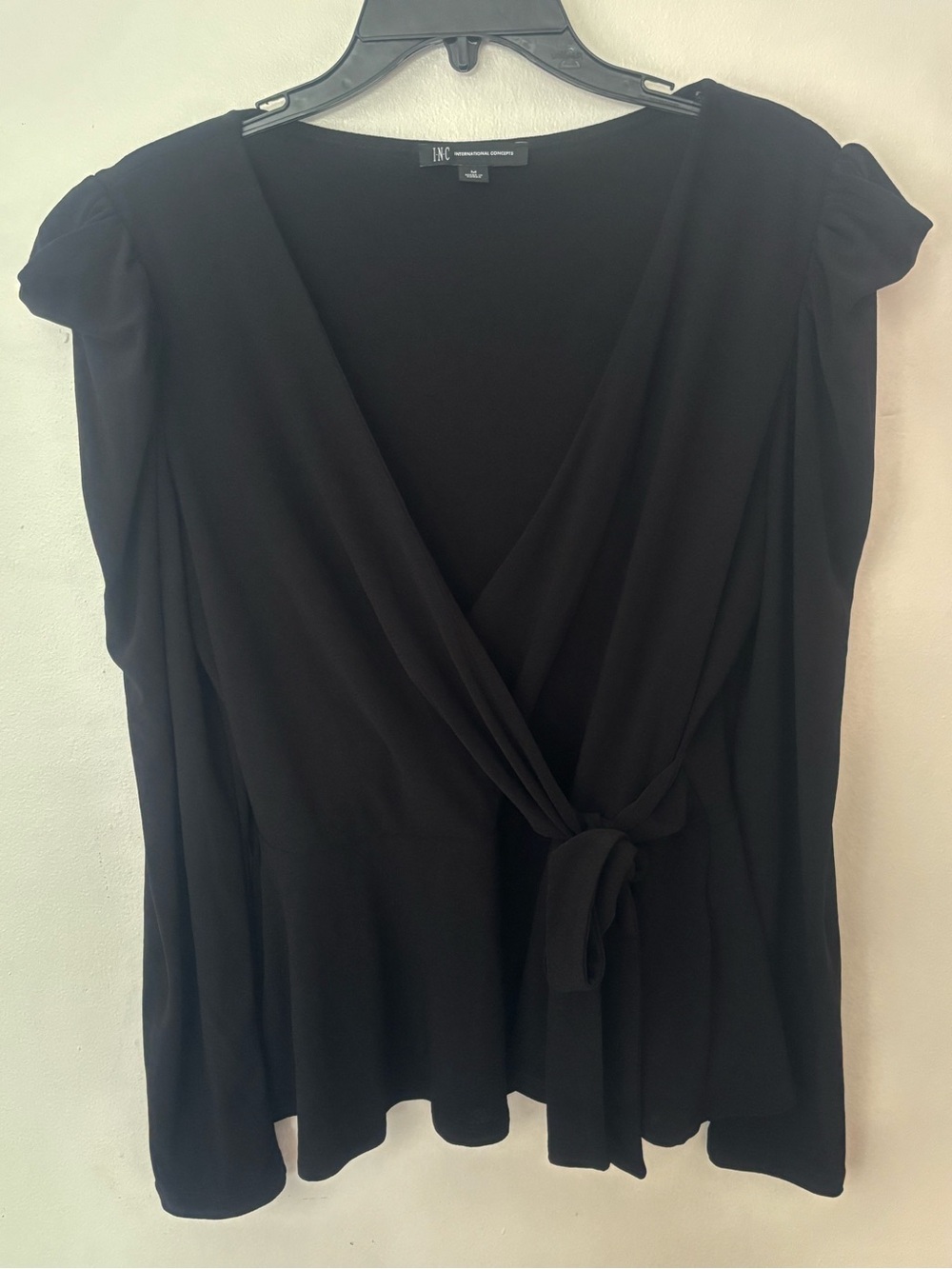 INC International Concepts Black Tie Front Blouse – Size Medium